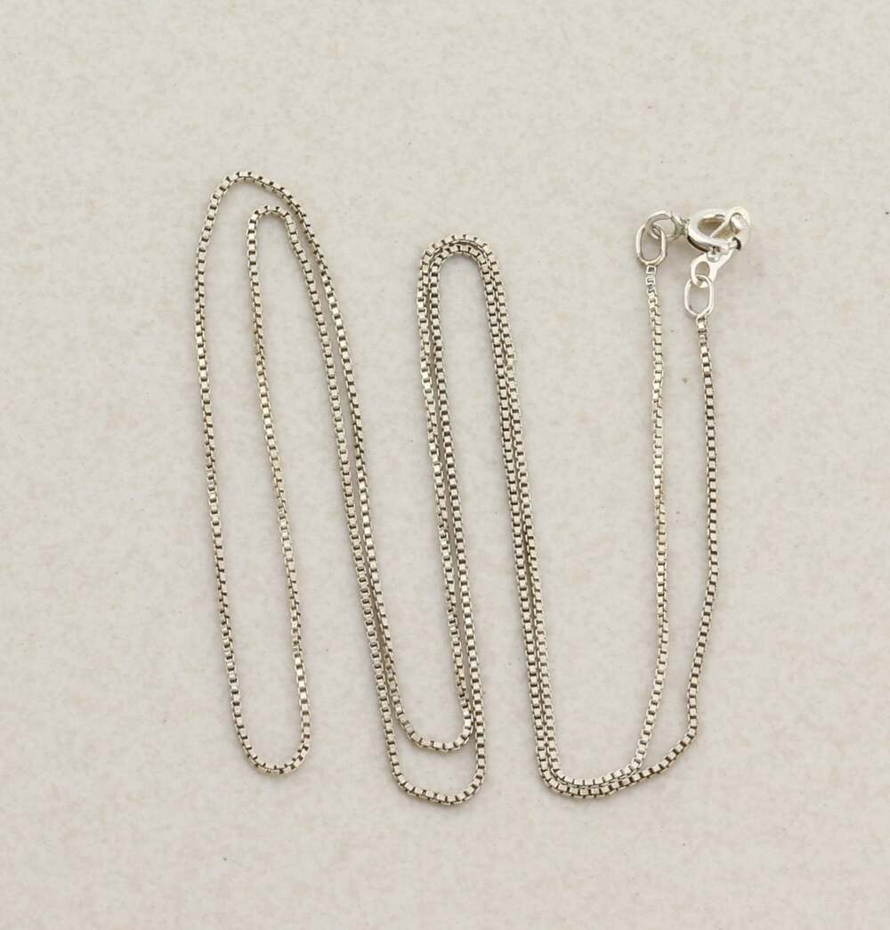 Sterling Silver Box Chain Necklace 21 1/2" inch